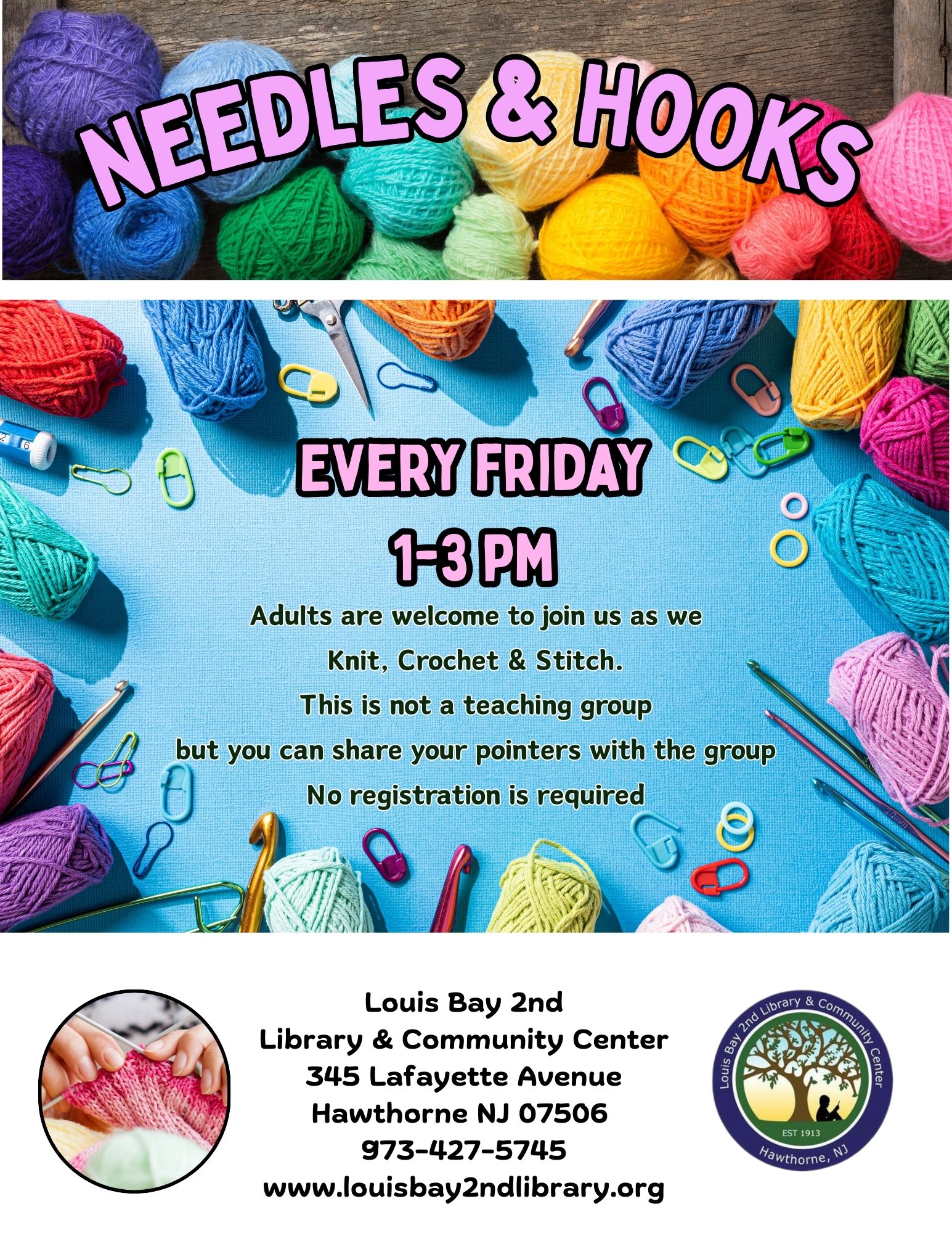 Needles & Hooks- Knitting, Crochet, & Needlework Group