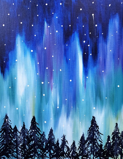 TWEEN Glow-in-the-Dark Aurora Borealis Painting (For 6th - 8th Grade) REGISTRATION REQUIRED