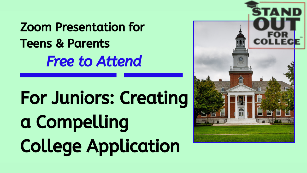 Creating a Compelling College Application this Summer