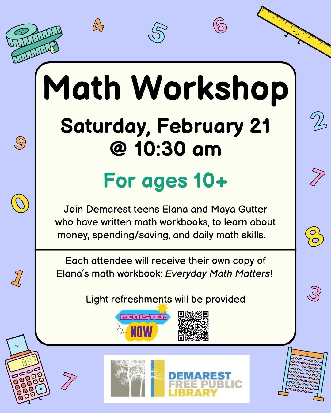 Everyday Math Matters Workshop (Ages 10+)