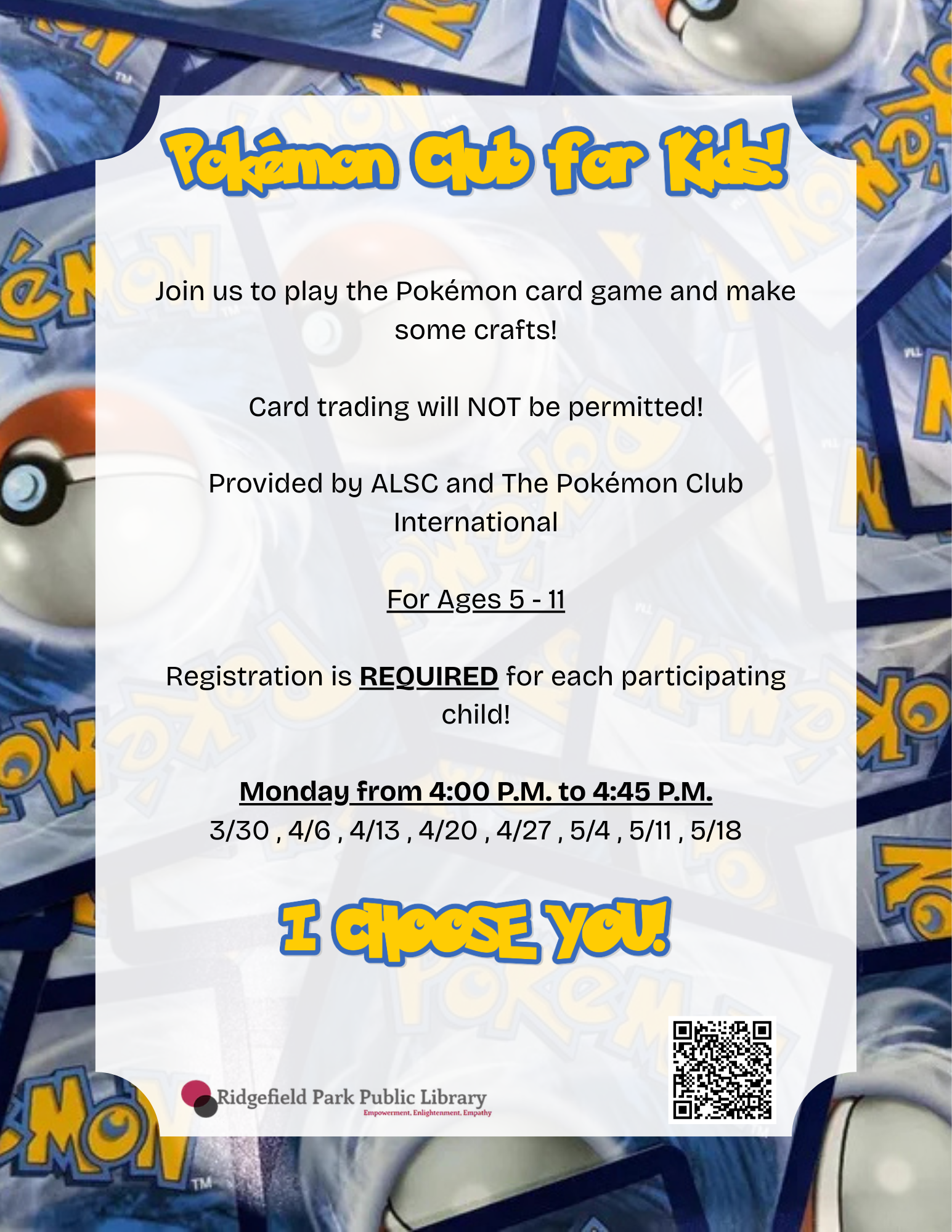 Pokémon Club for Kids! - Registration Required