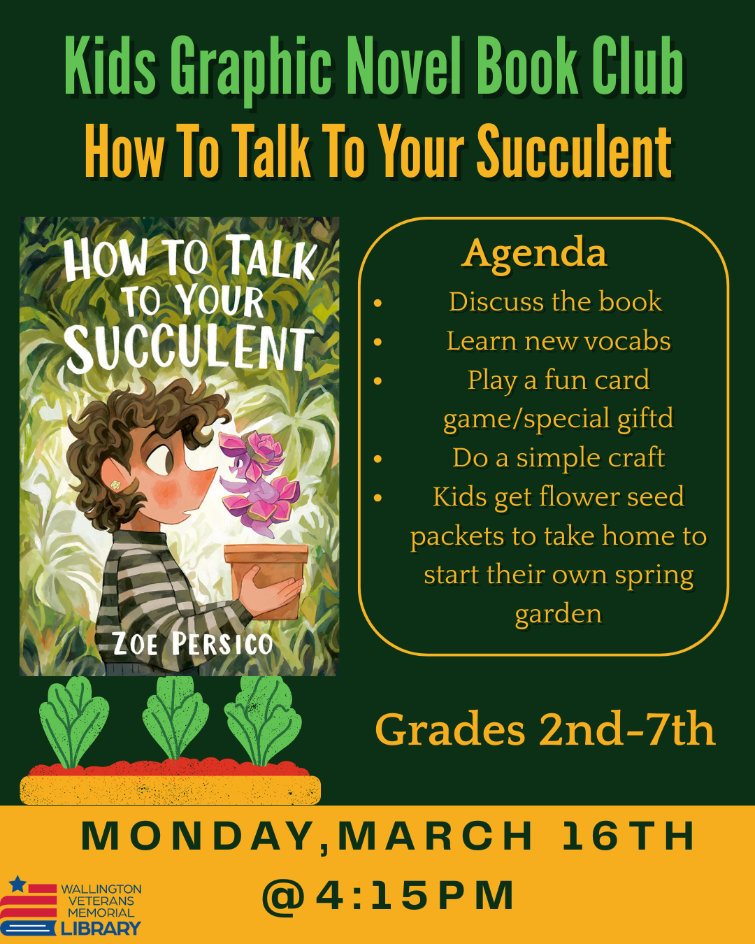 KIDS GRAPHIC NOVEL BOOK CLUB- How to Talk to Your Succulent