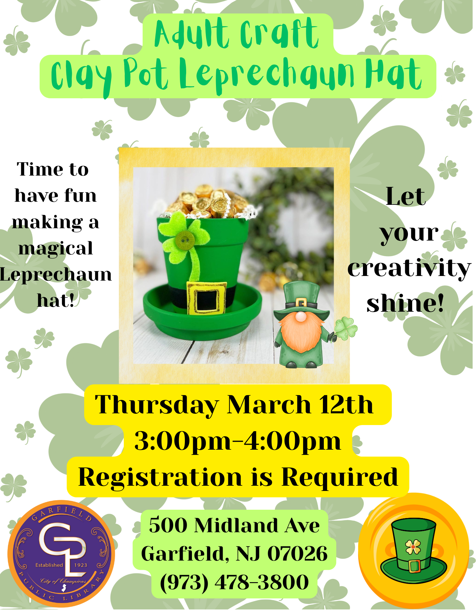 Adult Craft Clay Pot Leprechaun