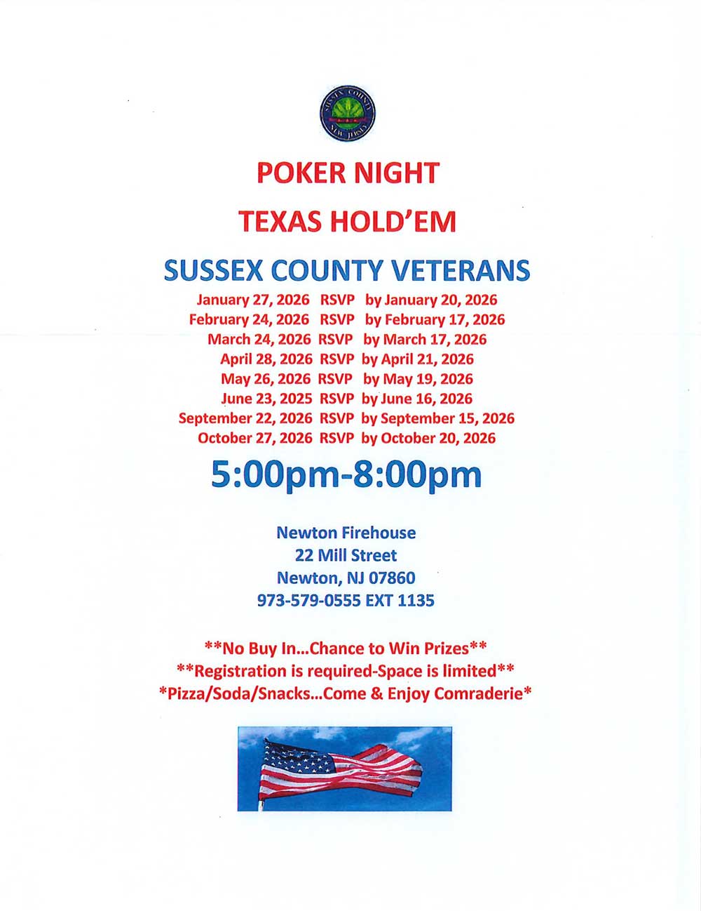 Sussex County Veterans Poker Night