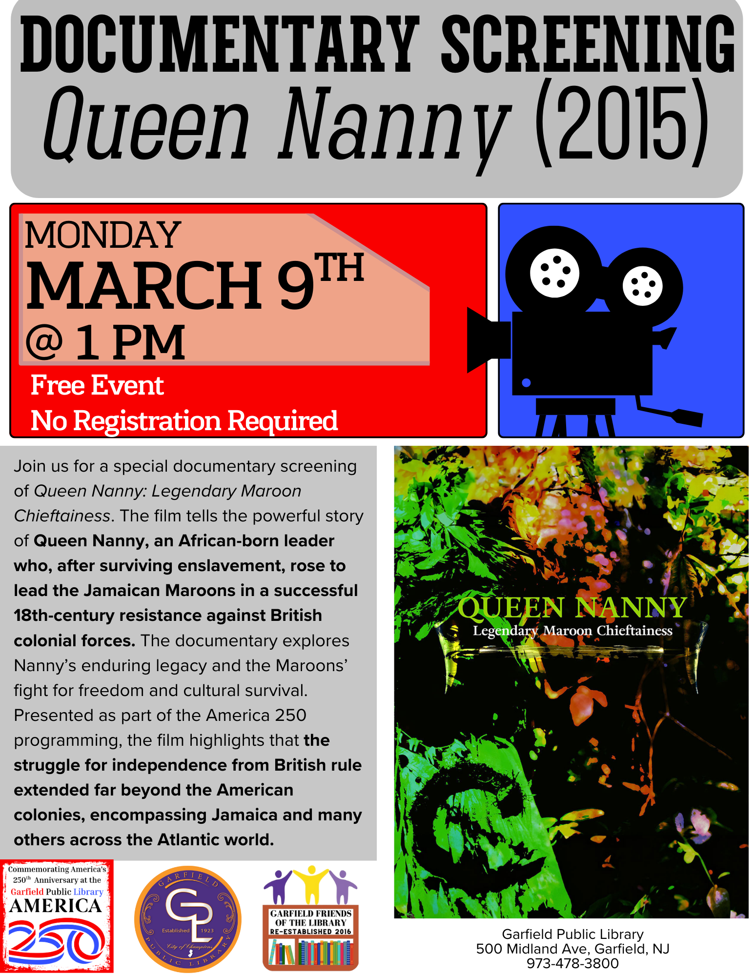 Queen Nanny: Legendary Maroon Chieftainess (2015) Documentary Screening