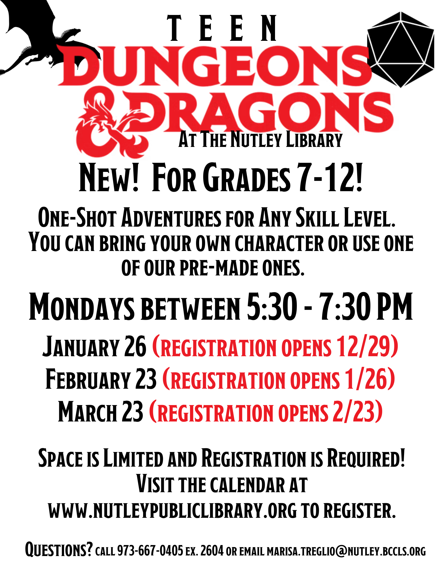 TEEN Dungeons and Dragons at the Nutley Library