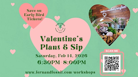 Valentine's Plant & Sip Terrarium Workshop Newark NJ