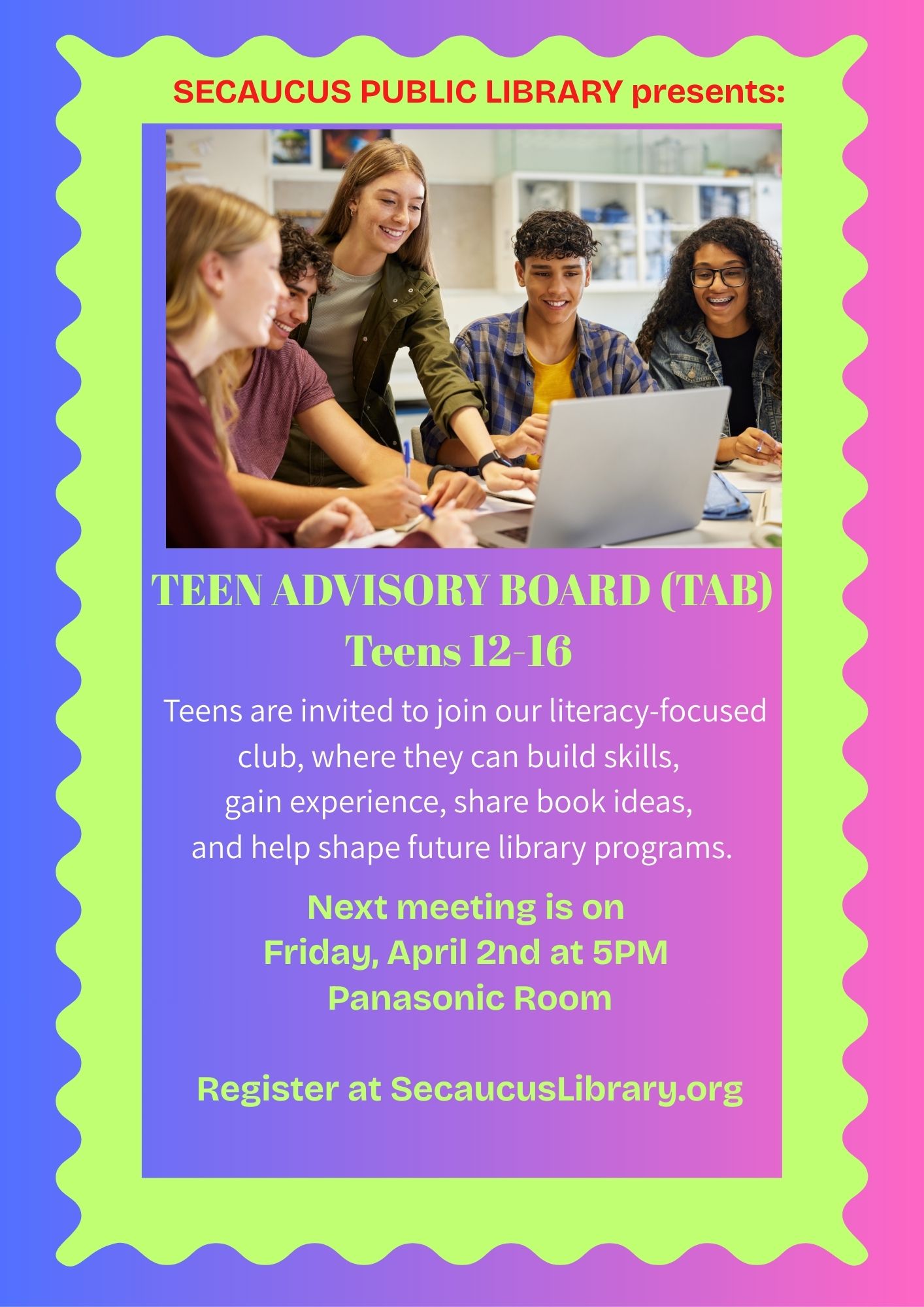 TAB Teen Advisory Board Meeting with club members.