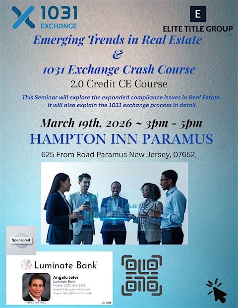2.0 CE Course: Emerging Trends in Real Estate  & 1031 Crash Course