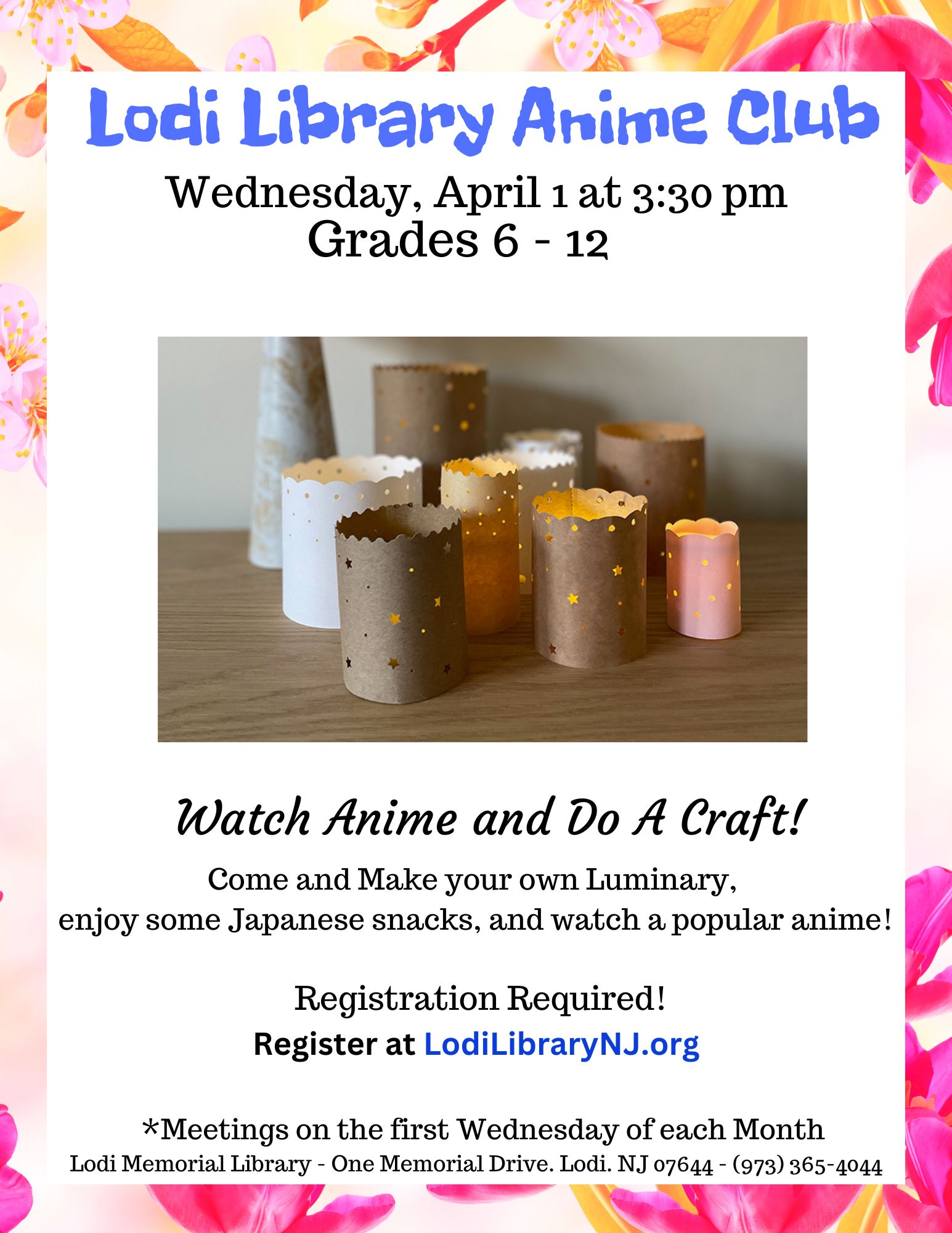 Anime Club (Grades 6-12) Anime Club