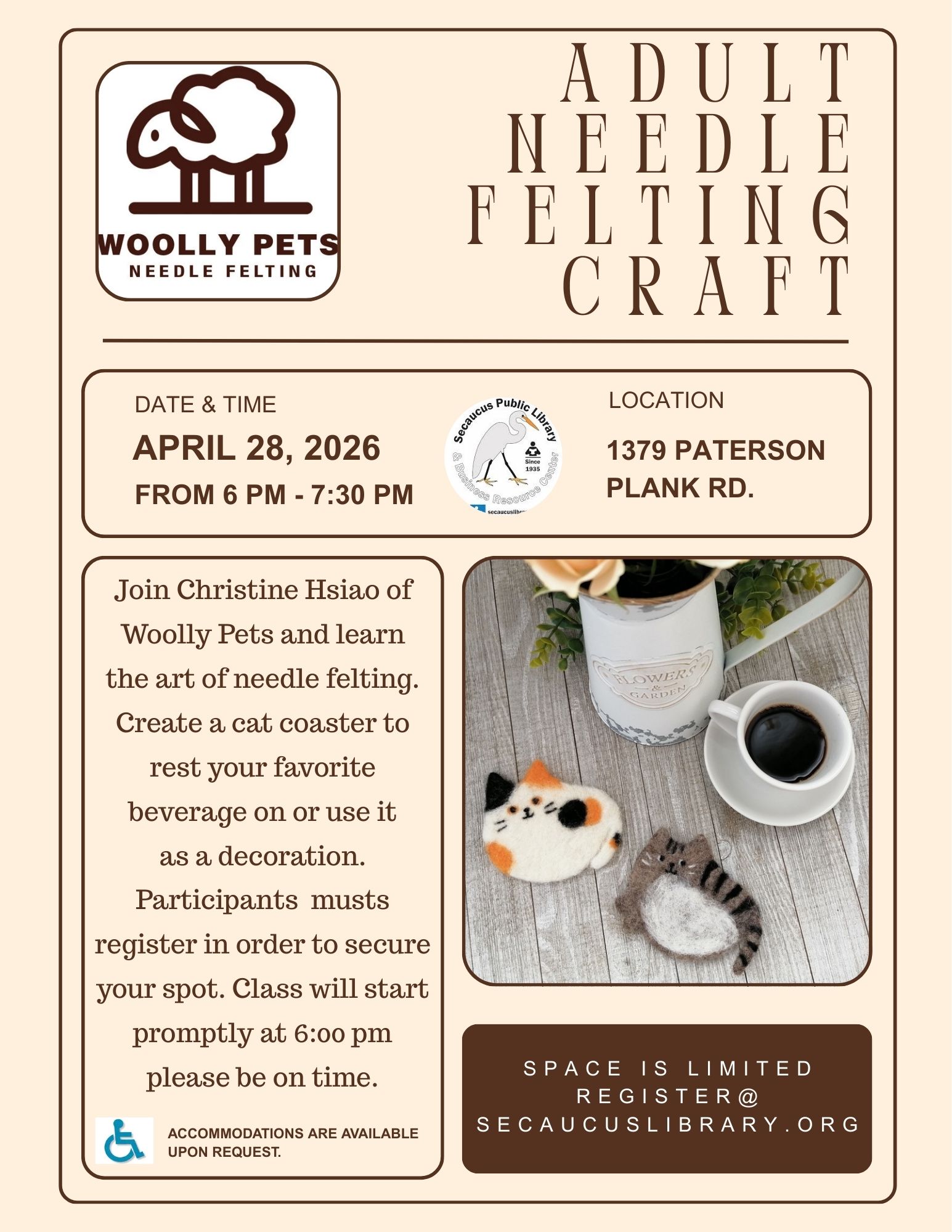 ADULT CRAFT- WOOLLY PETS