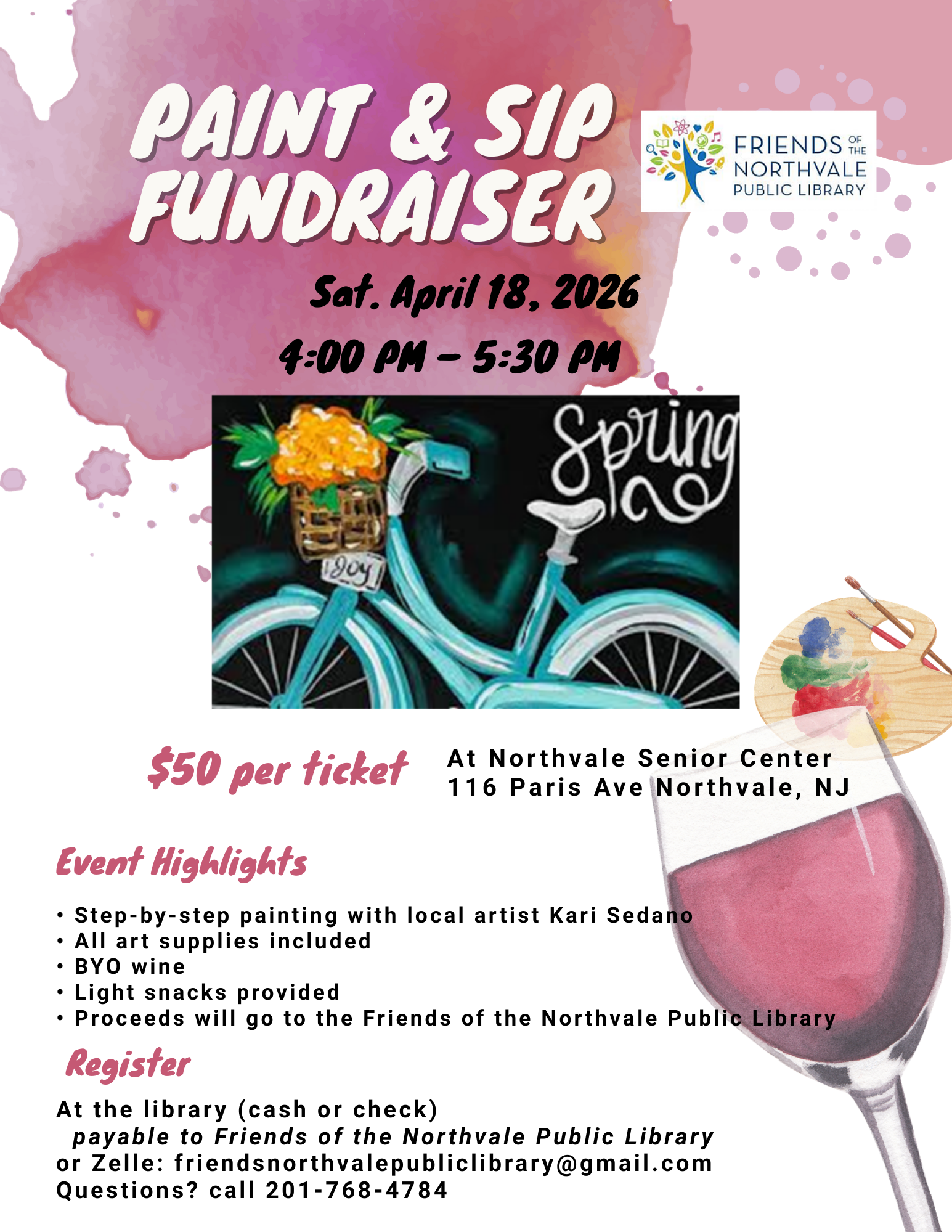 Friends of the Library Paint and Sip Fundraiser