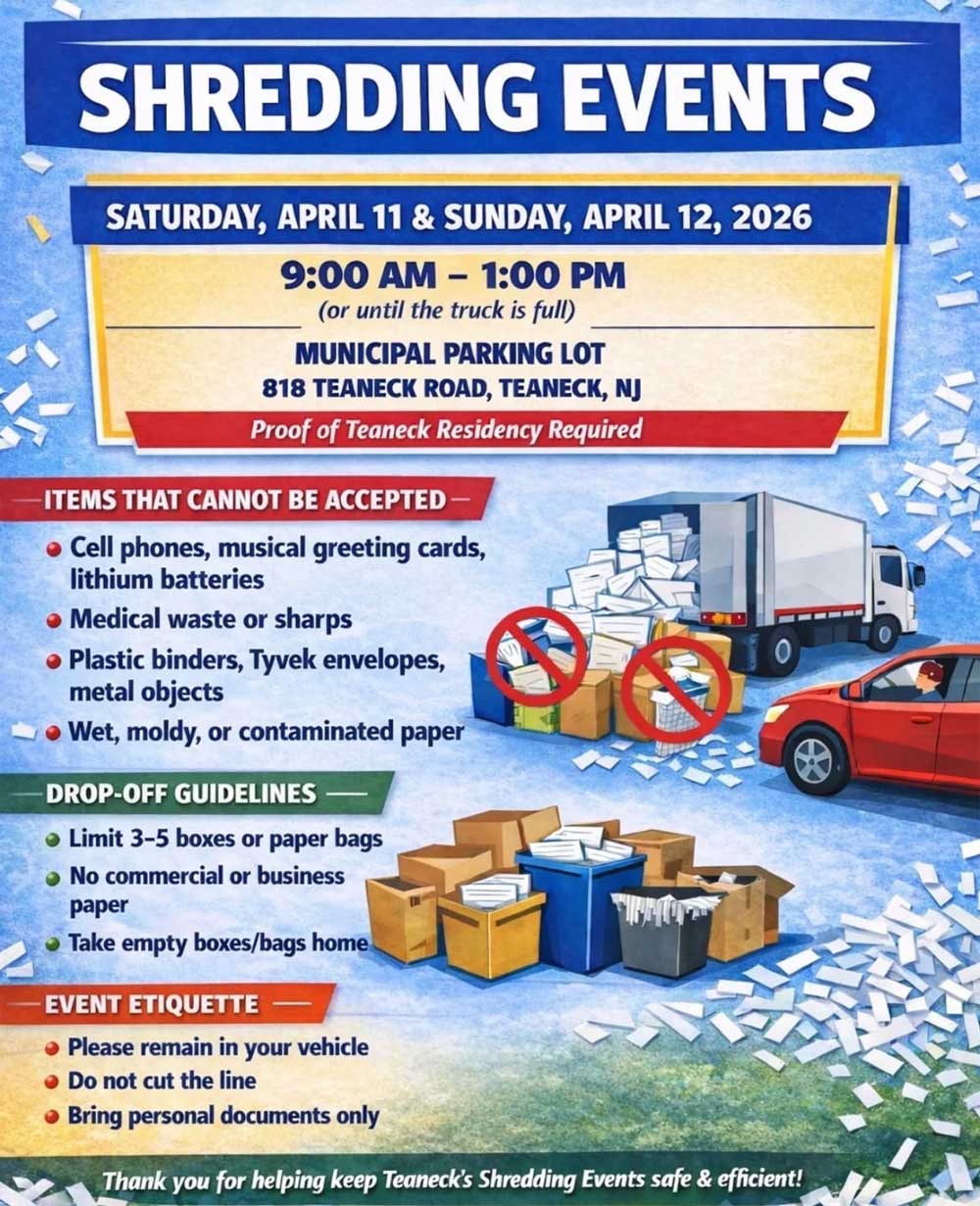 PAPER Shredding for Teaneck Residents