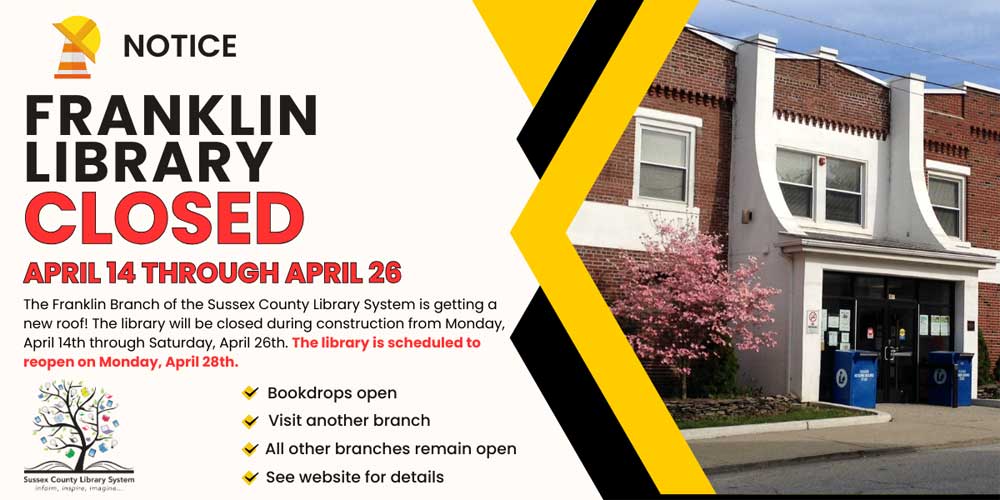 Sussex County Franklin Library to Temporarily Close