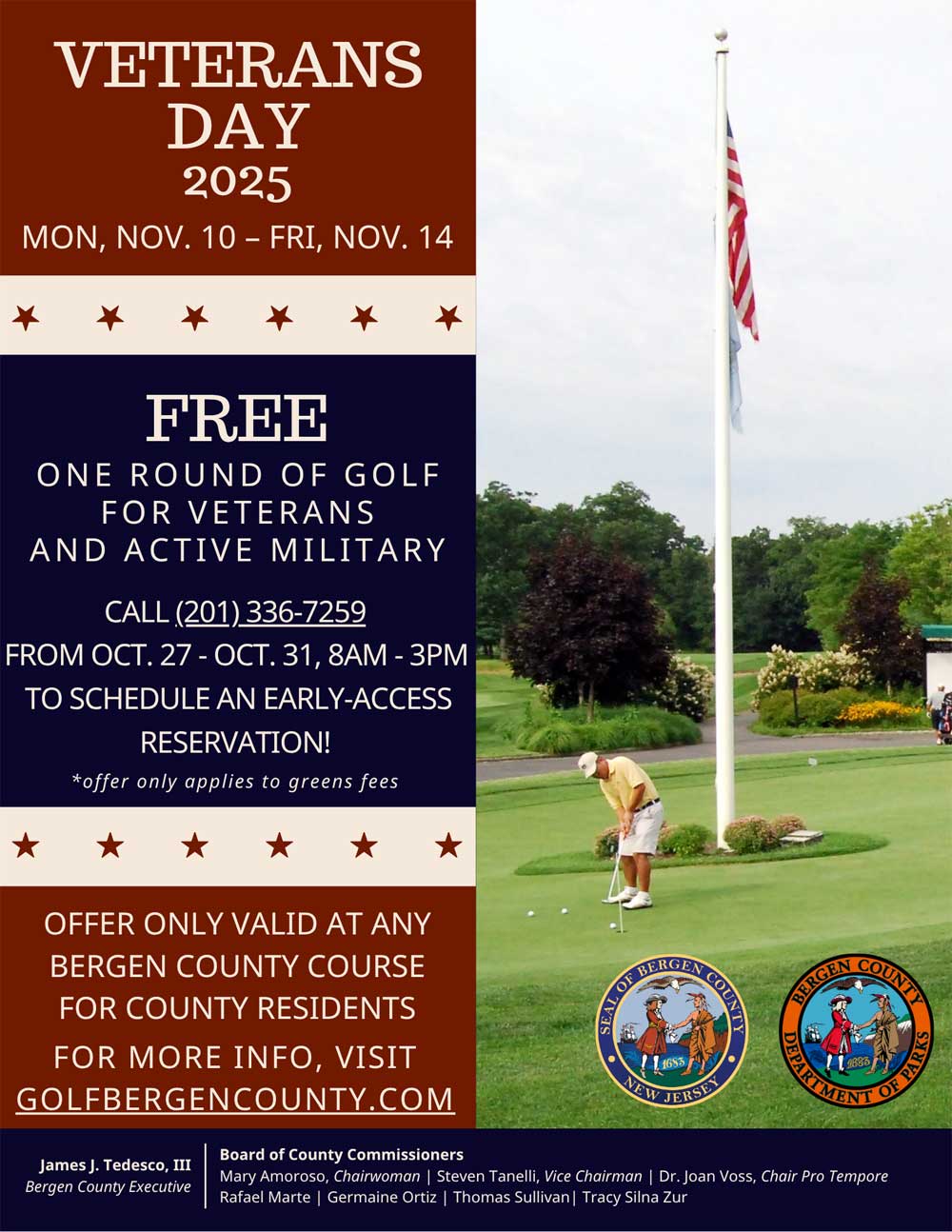 Free Round of Golf for Veterans & Active Military