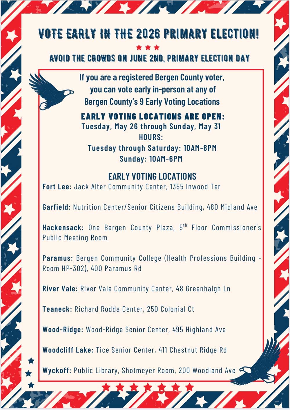 Primary Election Early Voting Opens May 26, 2026 