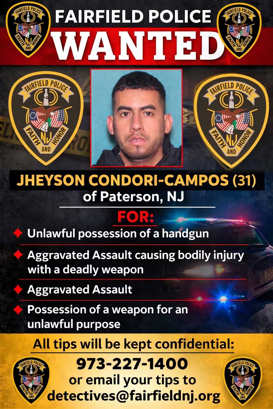 Paterson Man Wanted on Aggravated Assault and Gun Charges